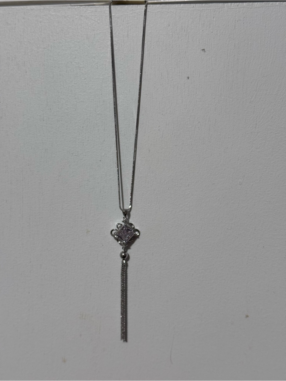 NWT Crystal Collection Pendant Necklace with Stone and Tassel
